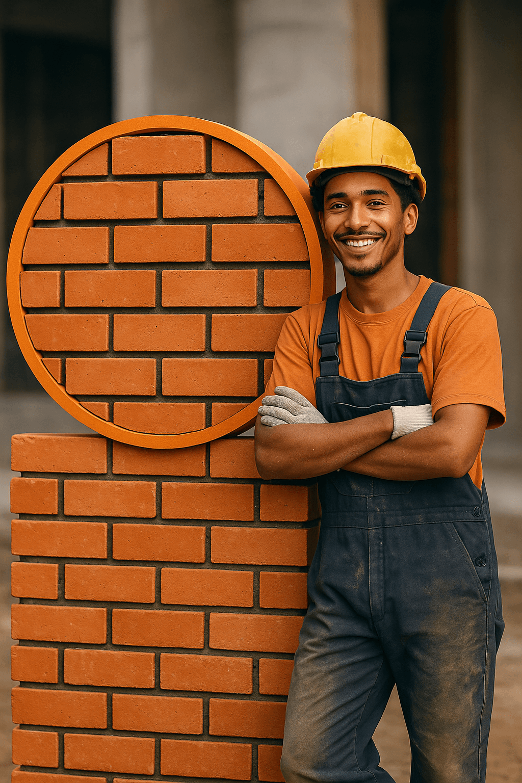 Gabriel Carvalho, dono da BrickStore ao lado da logo da marca.
